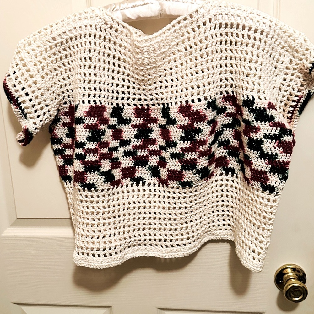 SALE $15 Crocheted Sparkle Crop Top - Picture 2 of 6